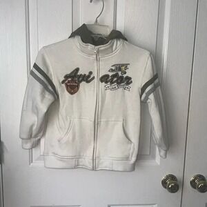 Signature kids headquarters hooded‎ sweatshirt size 6 Tan/Olive